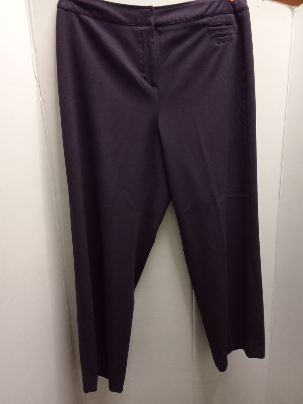 Dressbarn Woman Purple Plum Pull On Stretch Pants Rayon Blend Cropped A9